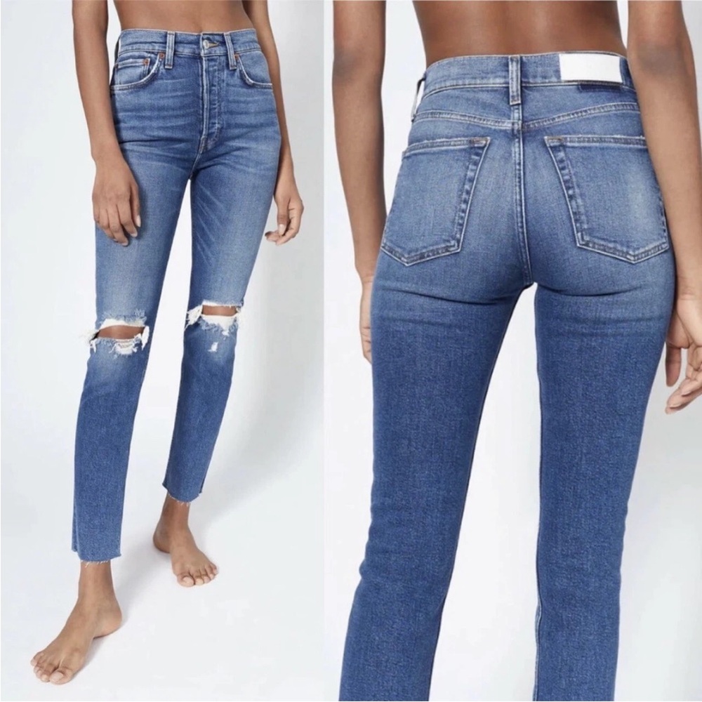 Re/Done High rise ankle crop jeans